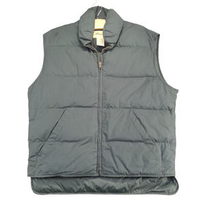 Eddie Bauer Men's Full Zip Down Puffer Vest Green Medium Mock Neck Lined
